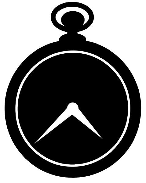 Pocket watch in silhouette vinyl sticker. Customize on line.  Optical and Watches 067-0111